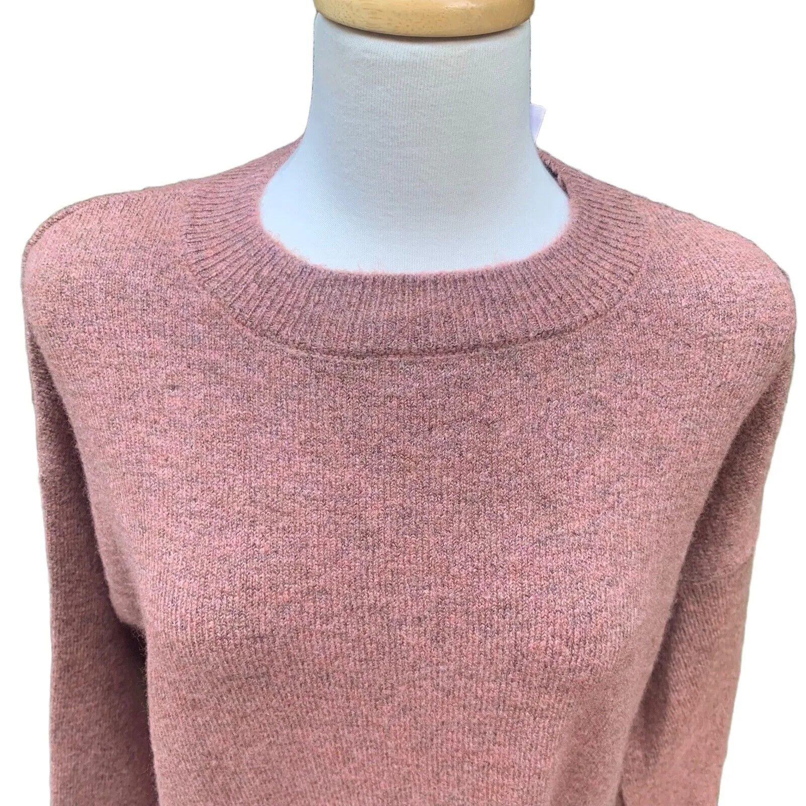 Topshop Oversized Sweater Sz 6 Dusty Rose Pink Puff Sleeves  NWT Cozycore - Image 5
