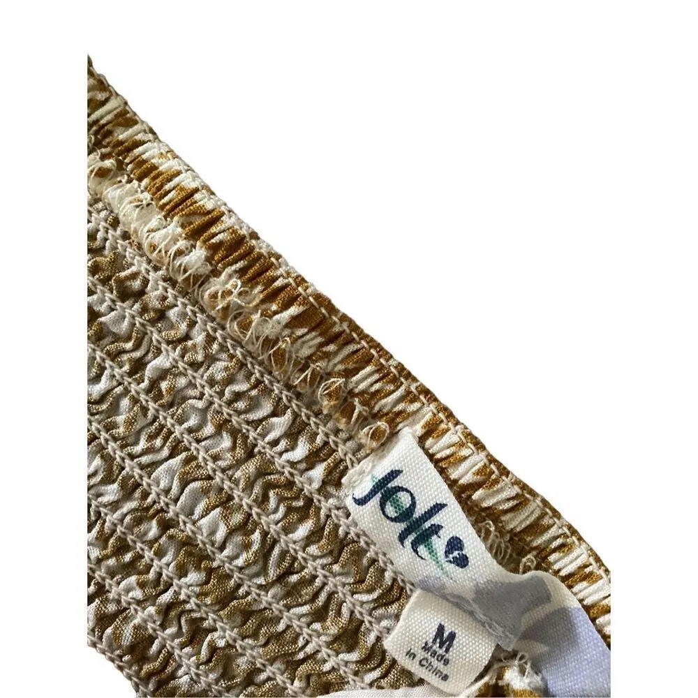 Jolt Bustier Style Crop Top Geometric Print Ruffles Sexy Beach Coastal Vacation - Image 7