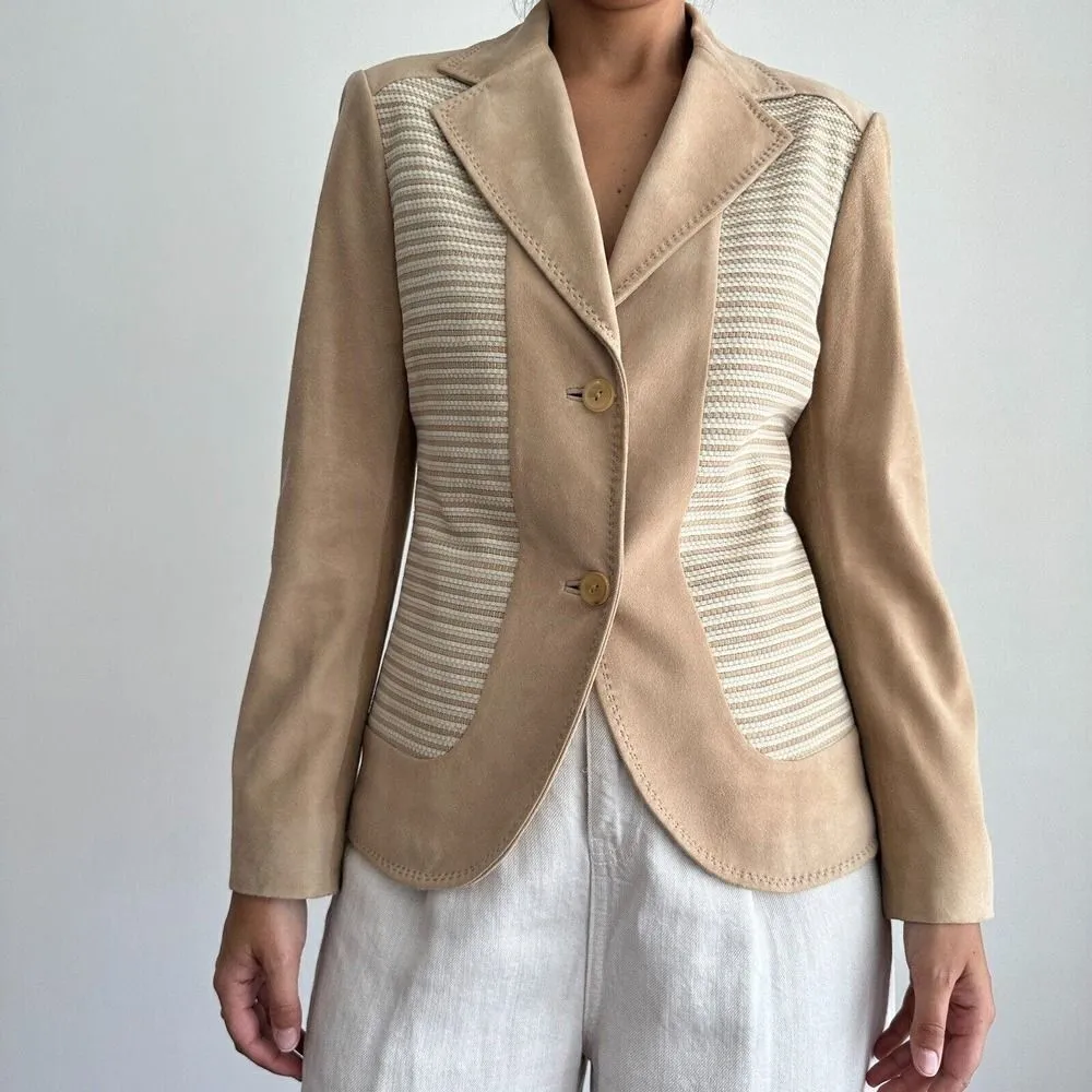 Agnona Blazer 100% leather suede blazer jacket Size XS - Image 2