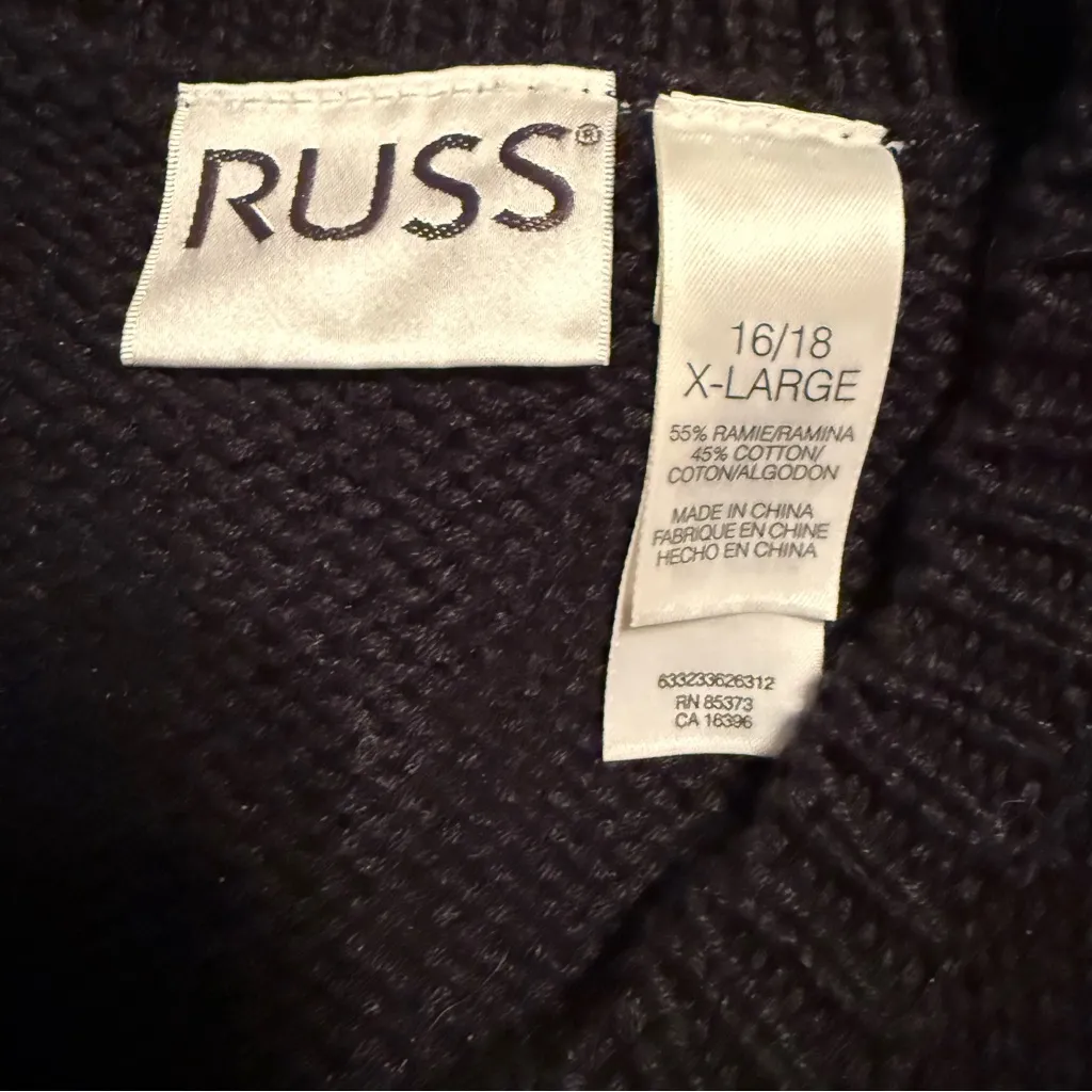 Vintage 90’s XL Christmas Holly Sweater Vest Chunky Knit Holiday Winter Cottage Black - Image 2