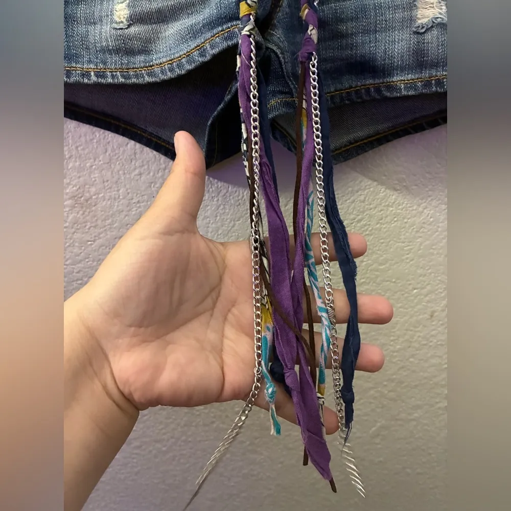 EXPRESS Distressed Denim Shorts with Boho Belt 0 - Image 11