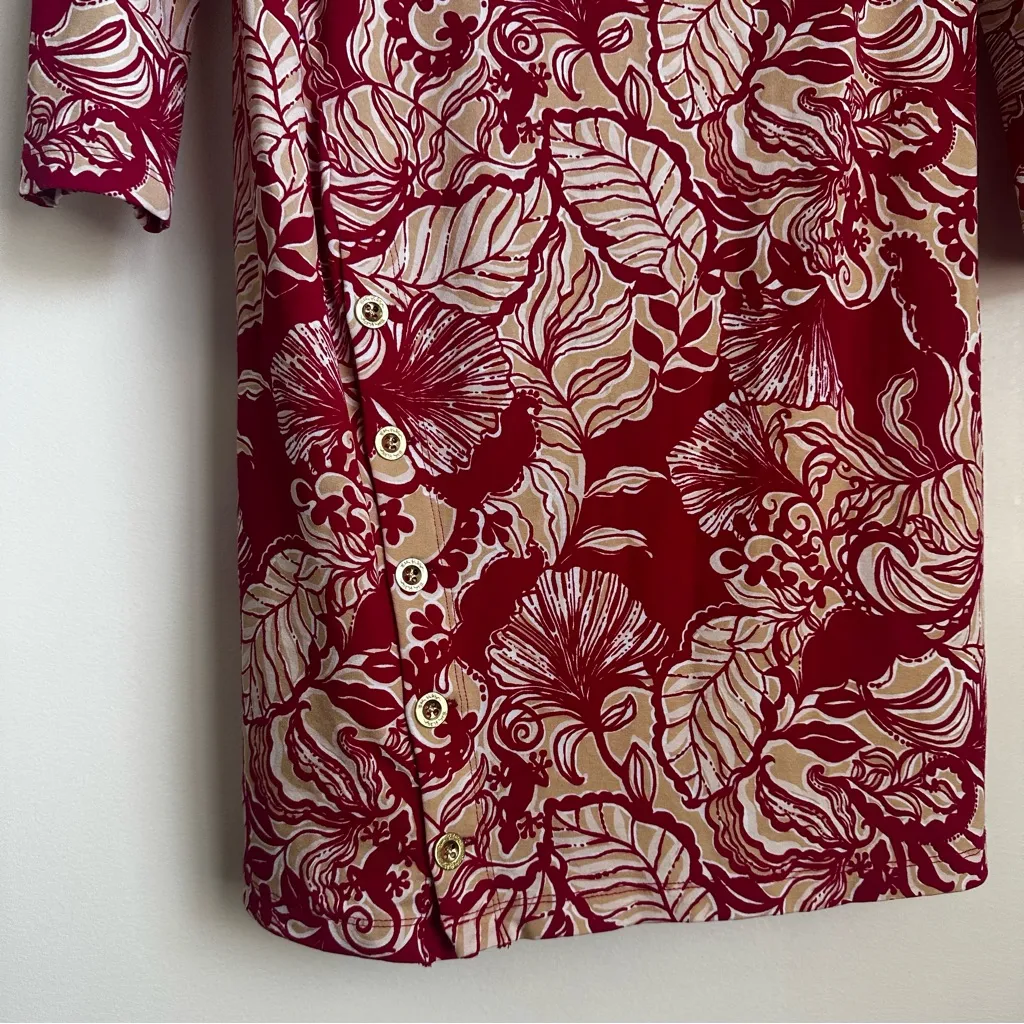 Lilly Pulitzer Maddox Straight Dress Women’s size Small Island Vibes Poinsettia - Image 5