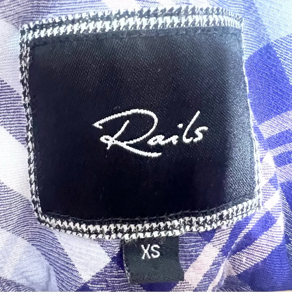 Rails Blue Pink & White Plaid Button-Up Long Sleeve Shirt Top Size XS - Image 2