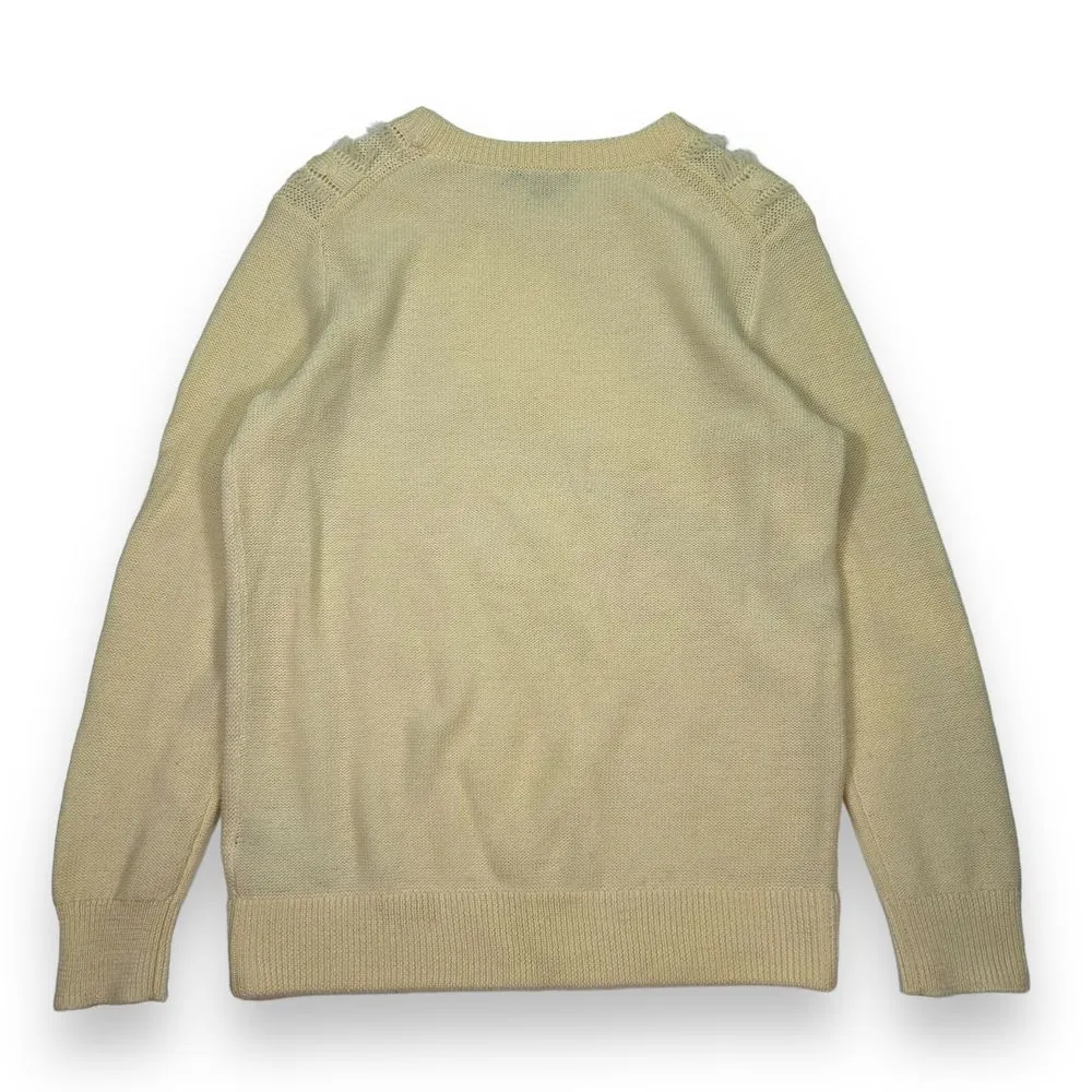 J Crew Wool Cable knit Crew Neck Sweater Womens‎ Small Cream - Image 2
