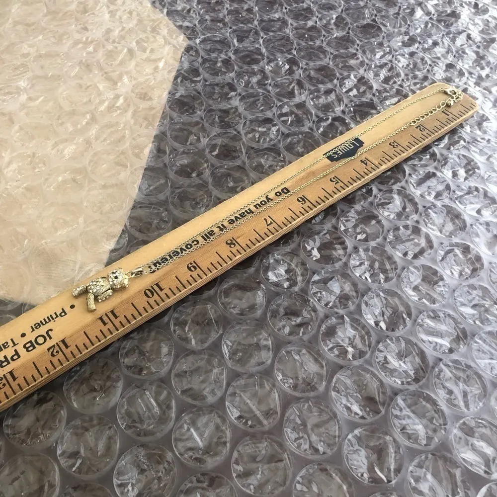 Vintage Teddy Bear Rhinestone Necklace - Image 2