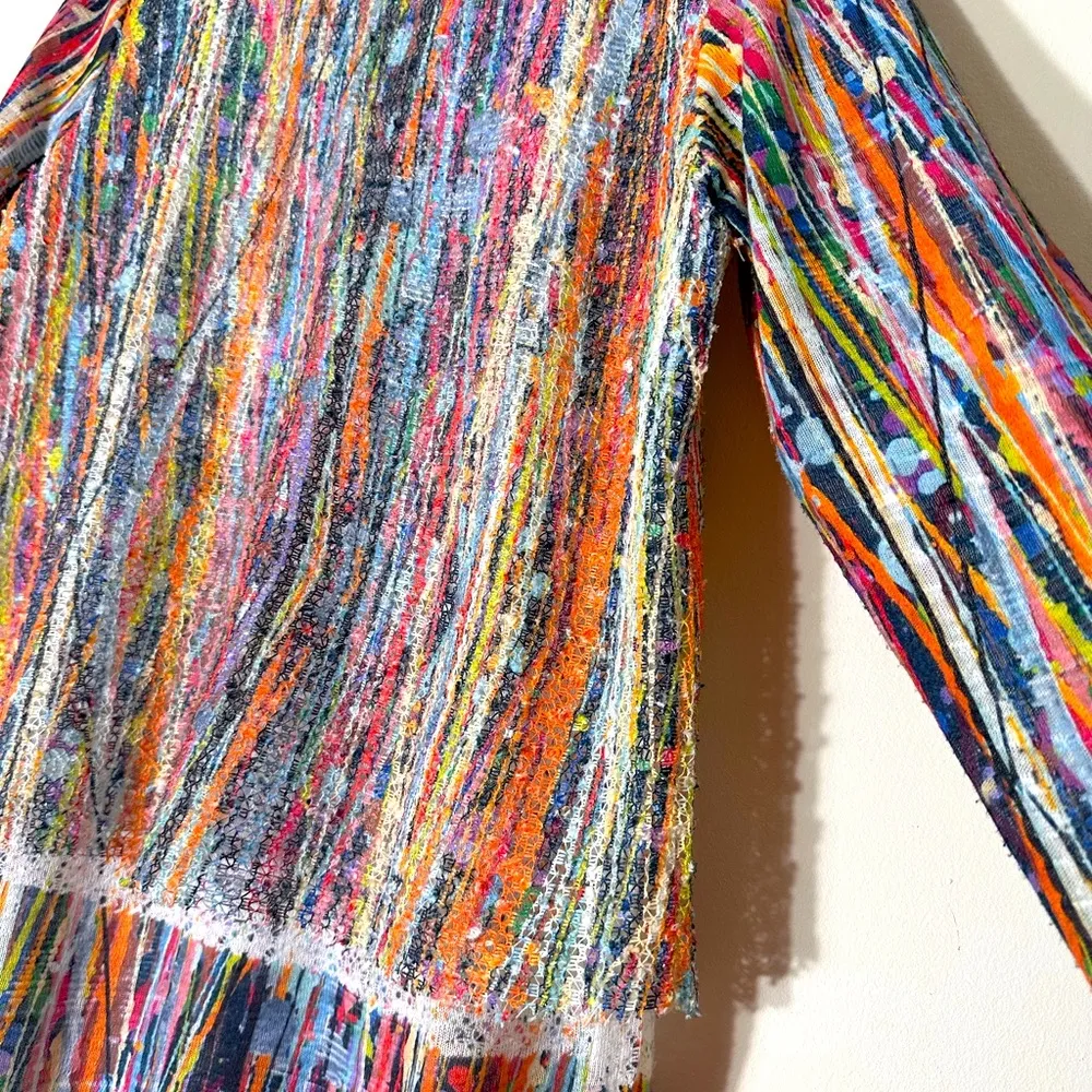 Splattered Paint Art to wear textured layered mesh Gauze made in Turkey size L Orange Size L - Image 7