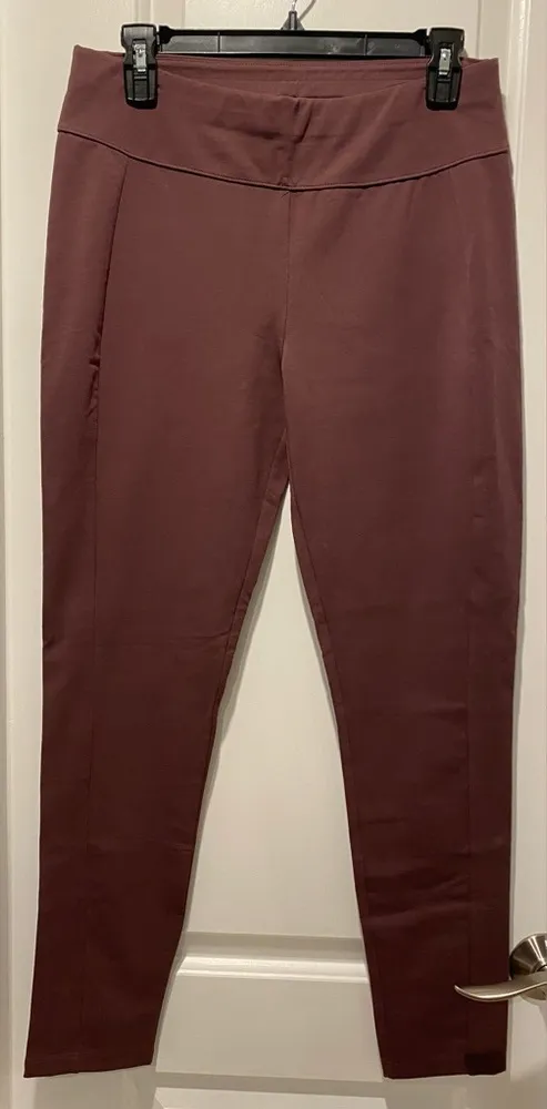 Susan Graver Weekend Premium Stretch Leggings Deep Plum size S - Image 1