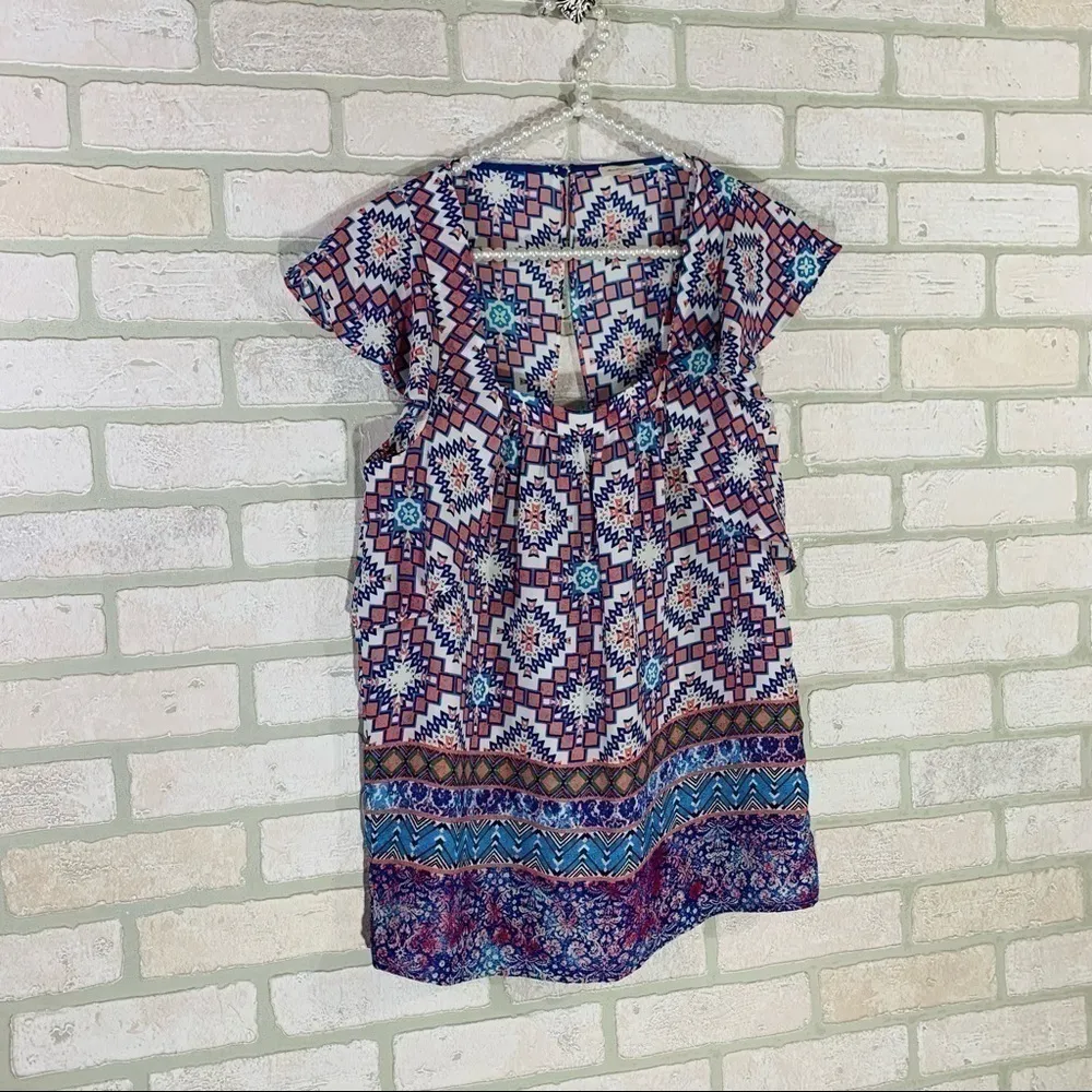 Anthropologie Meadow Rue Print Keyhole Back Top - Image 4