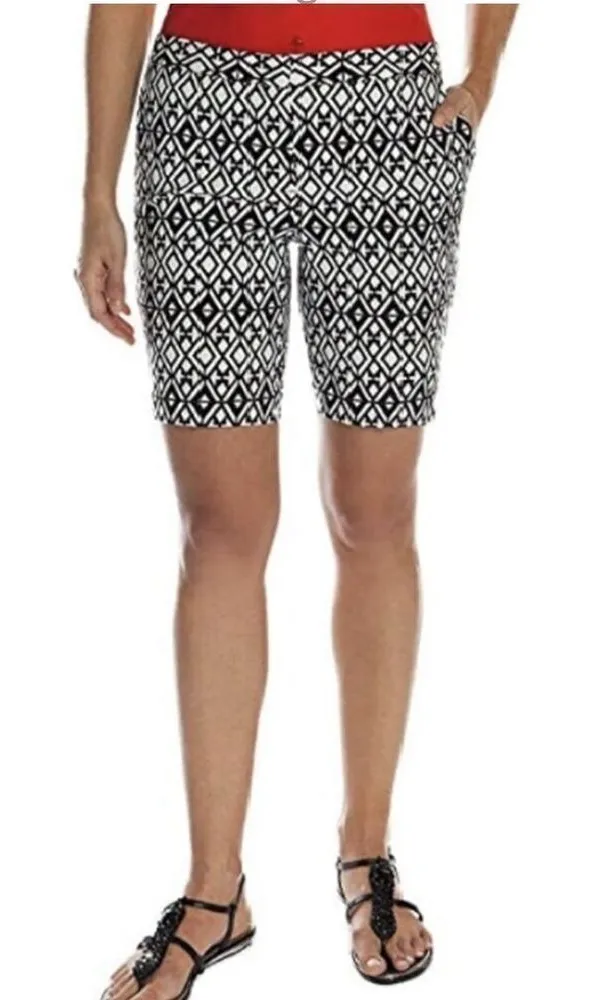 Mario Serrani Italy Womens Tummy Control Comfort Stretch Shorts Black Sz 16 NWT - Image 1