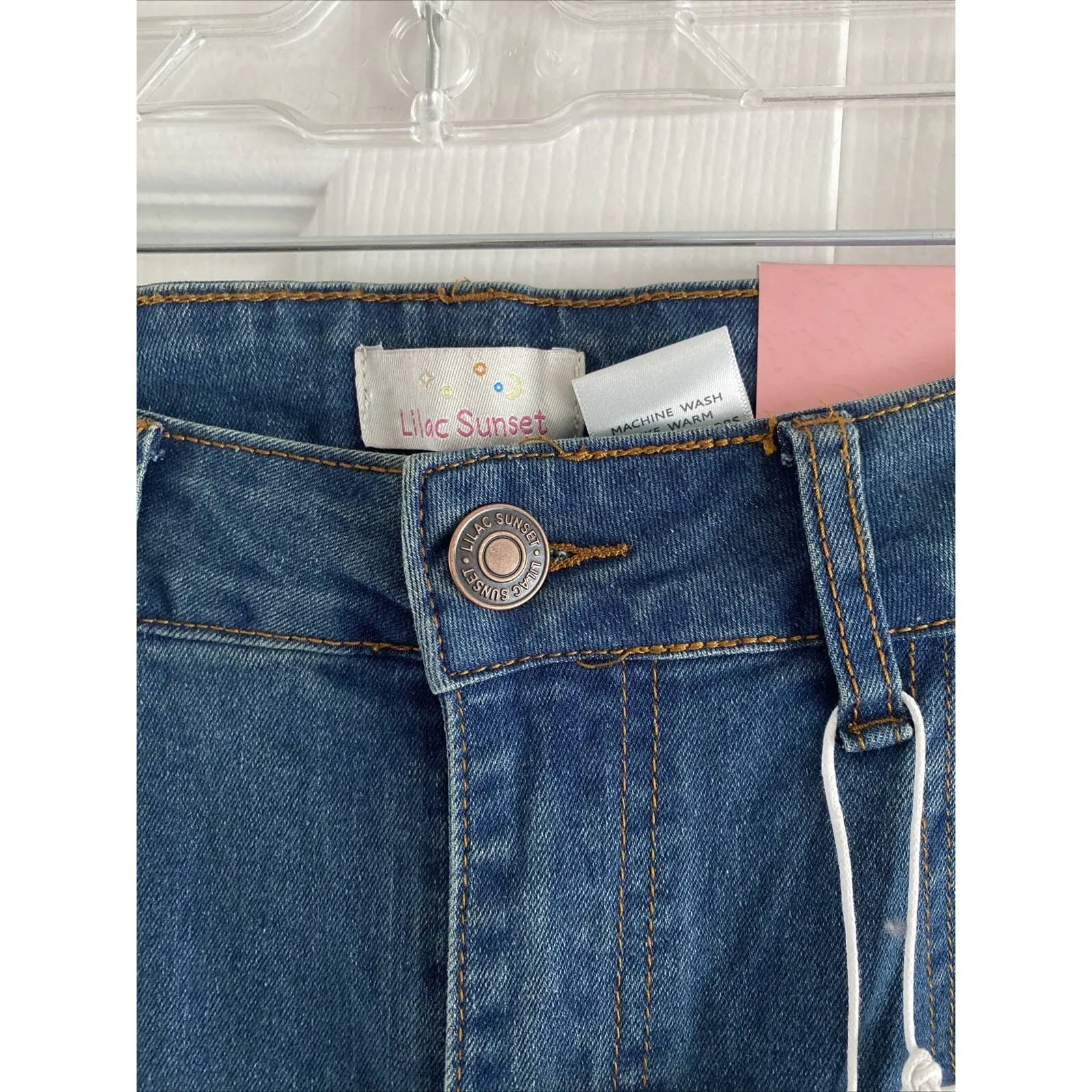 Lilac Sunset Womens 11/12 High Waist Straight Leg Cargo Dark Wash Denim New Purple - Image 5