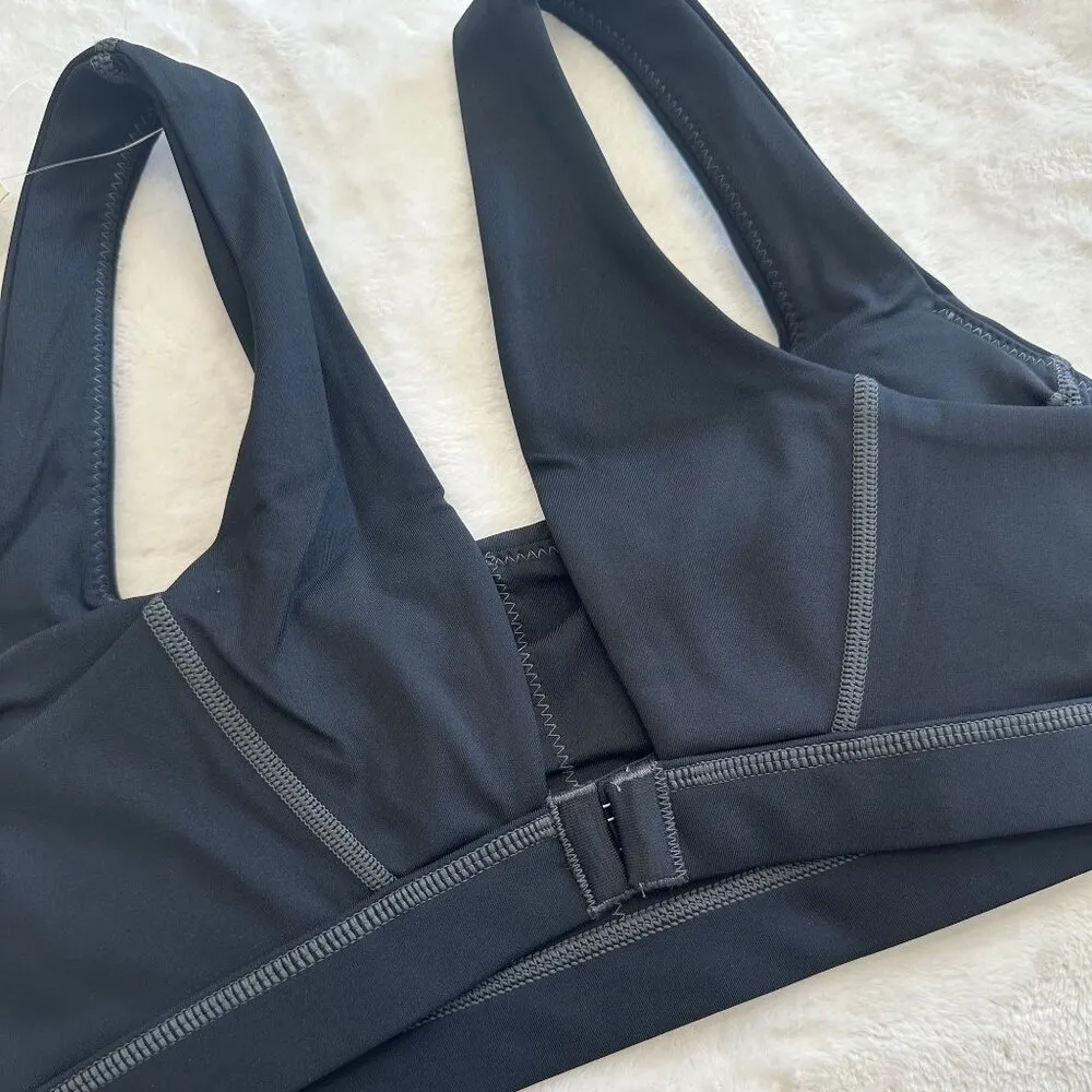 NWT Offline by Aerie Black with Gray Stitching Goals Padded Sports Bra - Size: M - Image 6