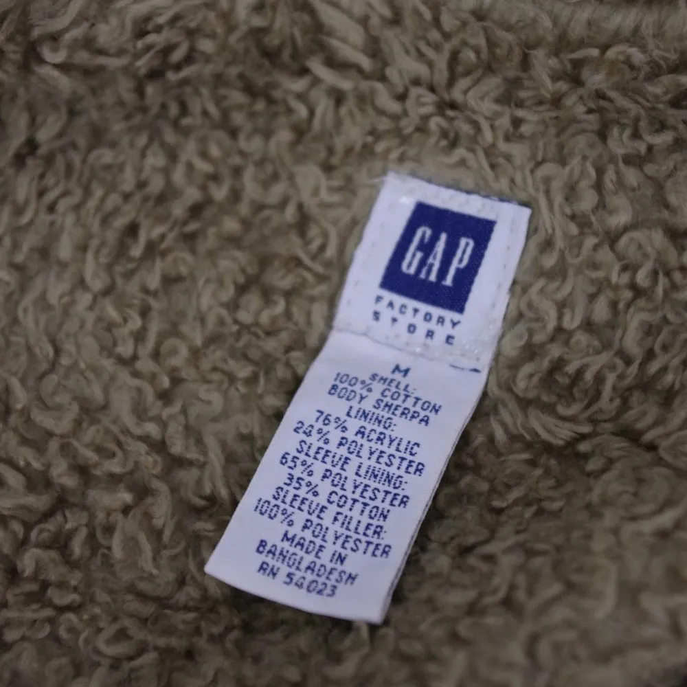 Gap Ladies'  Faux Shearling Lined Distressed Denim Jacket Medium - Image 2