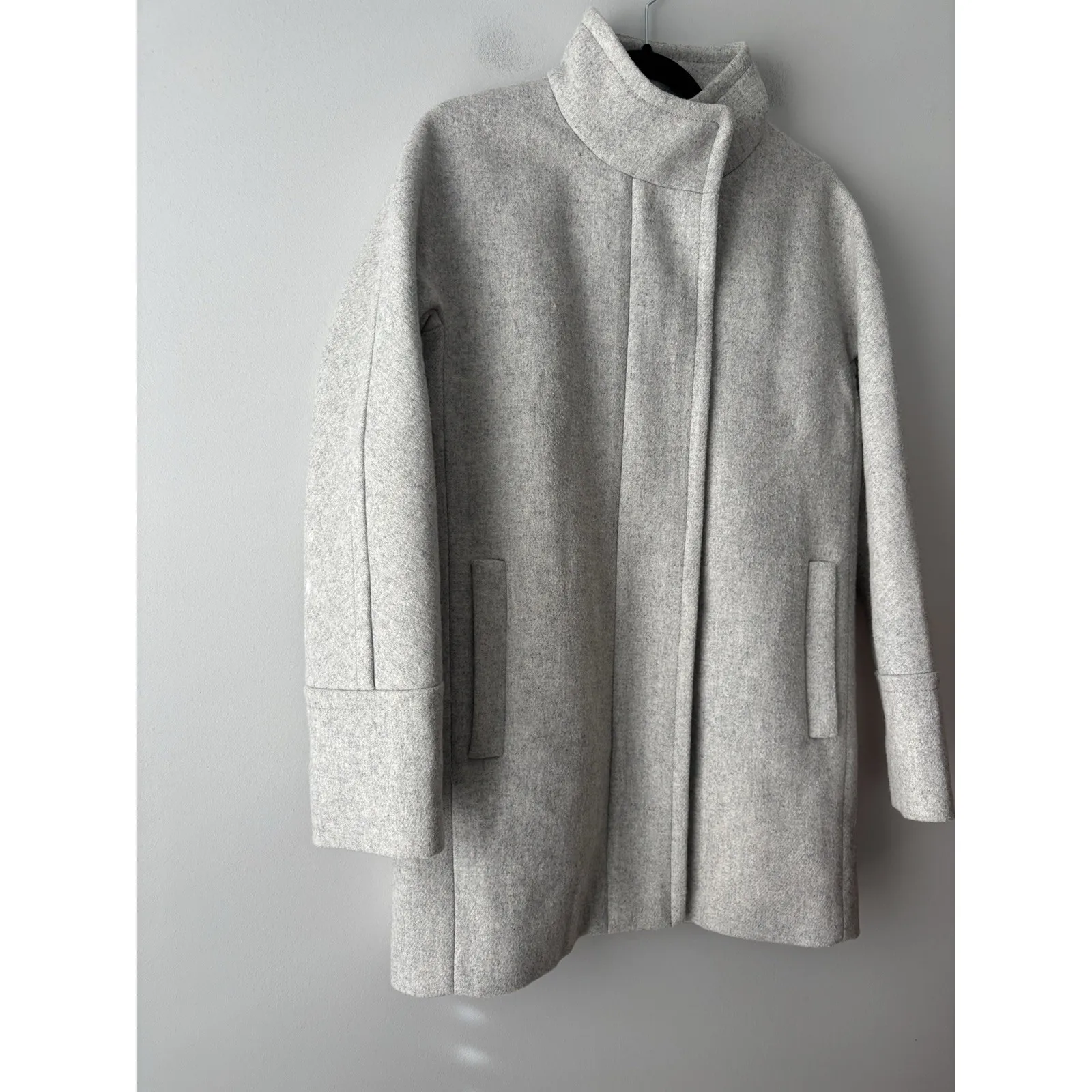 J. Crew Women's City Coat Wool Blend Light Gray Size 6 Winter Overcoat Classic - Image 6
