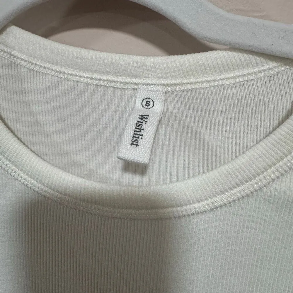 NWOTs Wishlist White Ribbed Tee - Image 5