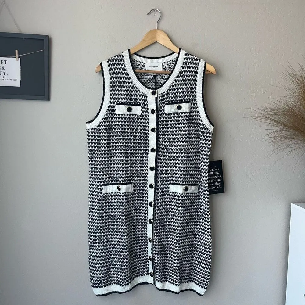 NEW Tuckernuck Pomander Place Dress‎ Navy Stripe Knit Bardot Mini Dress Size XXL - Image 2