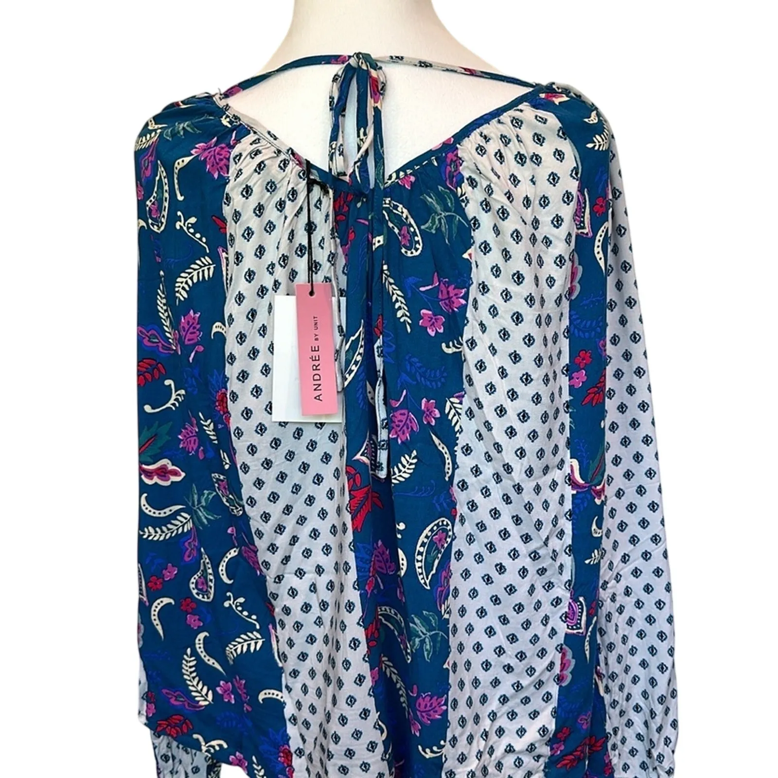 ANDREE BY UNIT Mixed Paisley Print Tie Back Blouse - Image 6