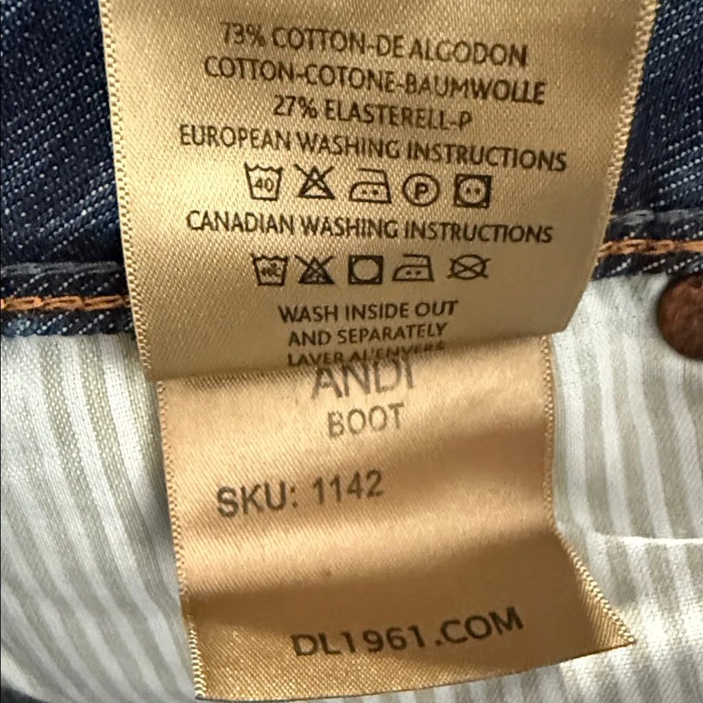 DL1961 Andi Boot 4way Stretch 360 Comfort Dark Blue Flare Jeans - Image 13