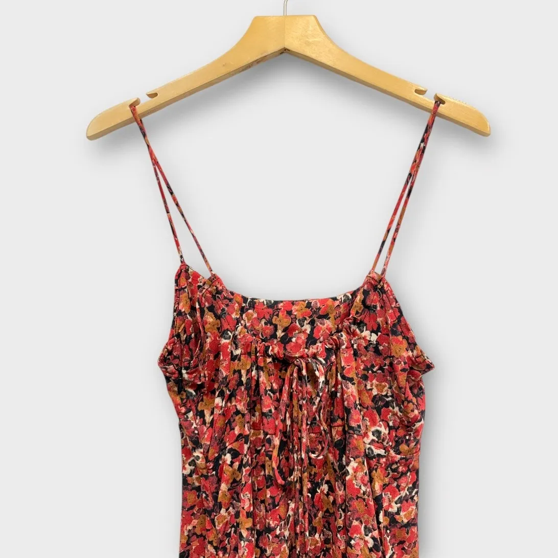 Free People Jamie Strappy Printed Mini Dress in Rouge Multi size Small - Image 6