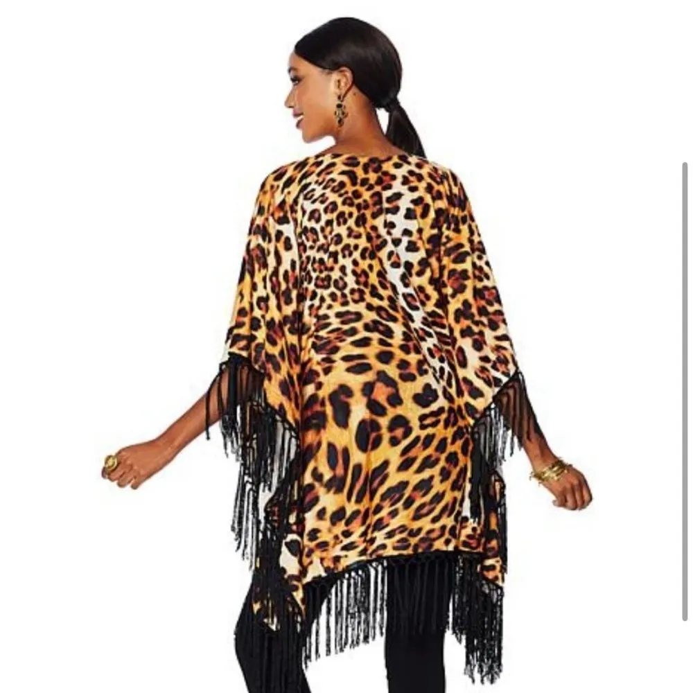 ASA KAFTANS Animal Print Velvet Kaftan Size S NWT Gold - Image 2