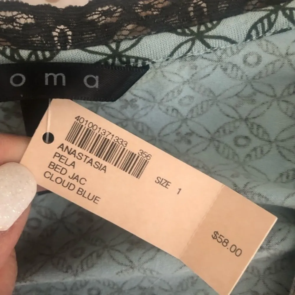 💙SALE 3/$25 SOMA BY CHICOS ANASTASIA PELA KIMONO PATCHWORK CROSSOVER TOP BLUE - Image 6