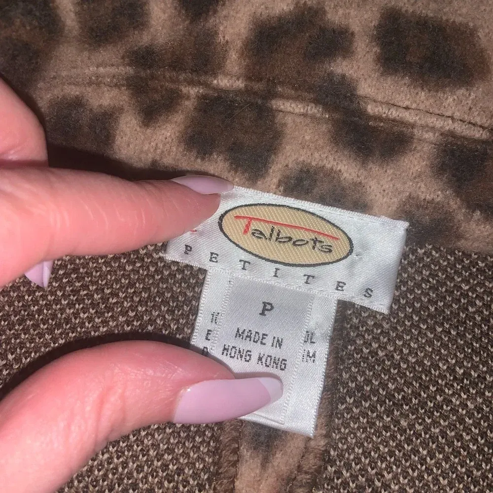 Talbots 100 percent merino wool cheetah blazer NWOT host pick casual fall knit - Image 7