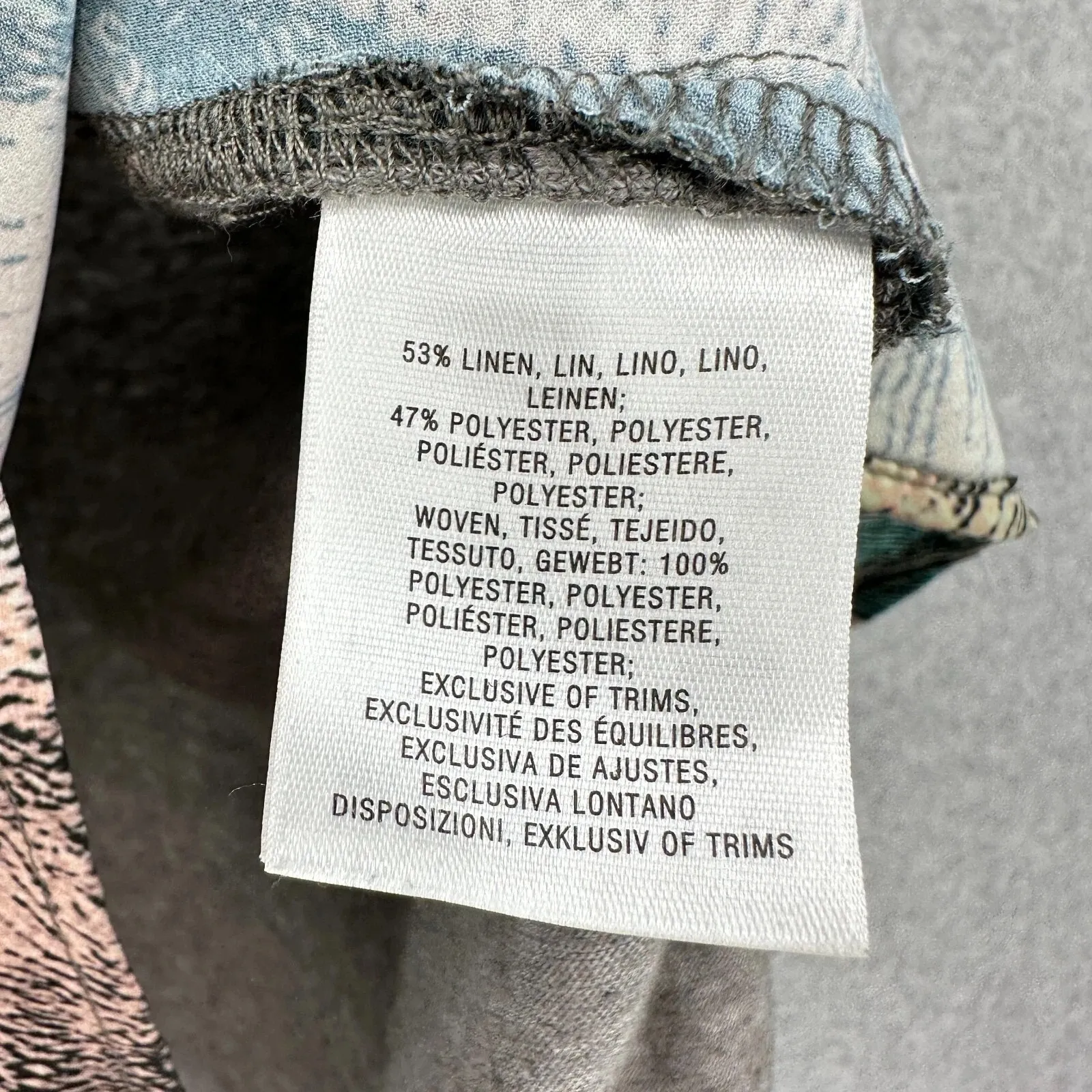 Anthropologie Akemi‎ + Kin Leopard Fauna Henley Top Womens XS Gray Linen Blend - Image 11