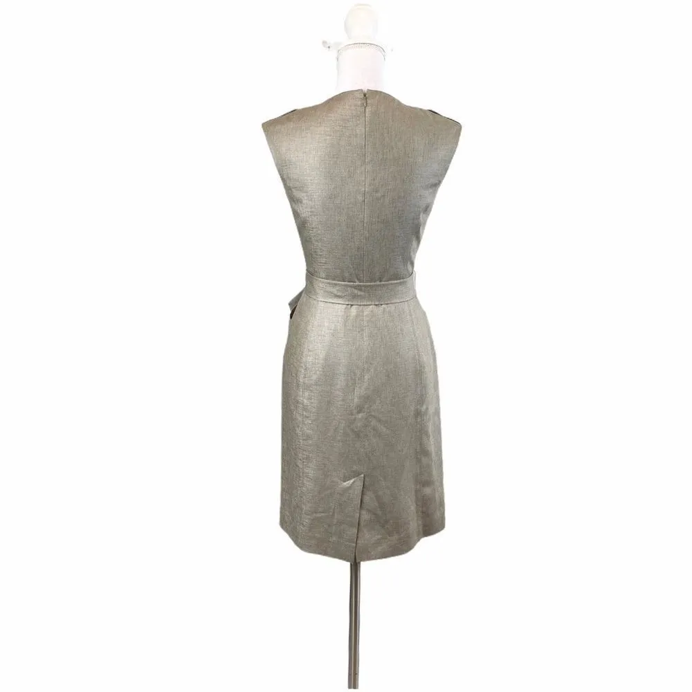 Classiques Entier Brown Fitted Ruffle Front Dress - Image 3