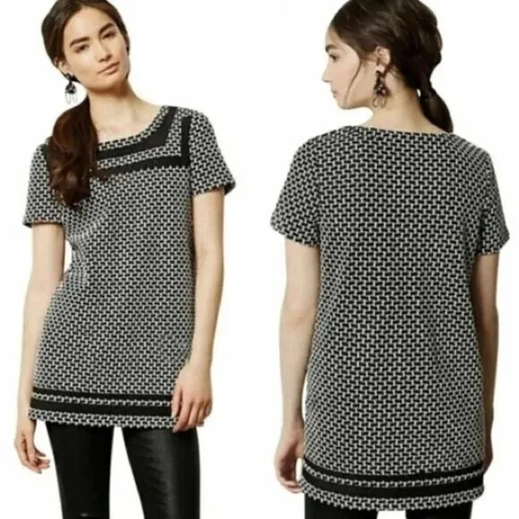 Postmark Anthropologie Womens Size Small Basketweave Knit Mini Shift Tunic Dress - Image 2