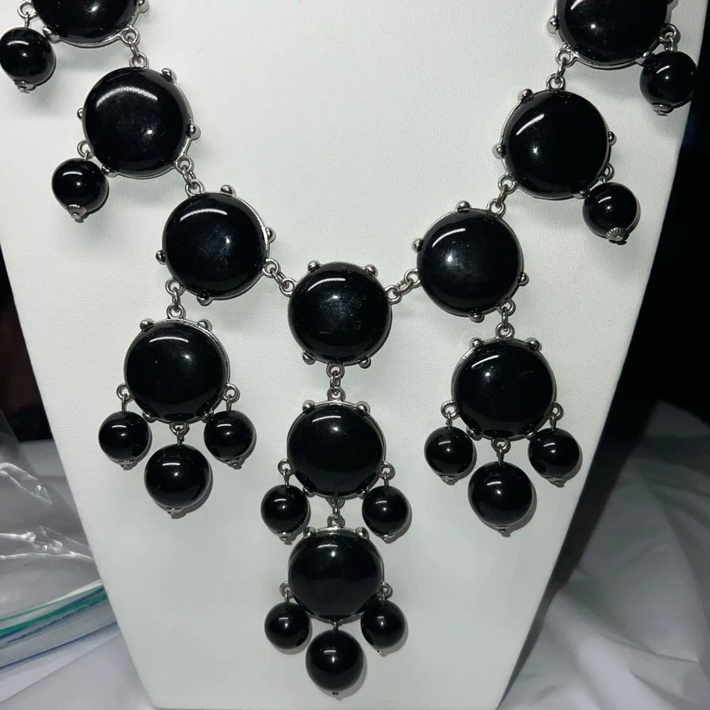 Erica Lyons Black Circular Bib Statement Necklace - Image 4