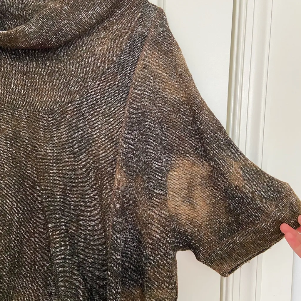 EUC | Yarn Art women’s thin lightweight acrylic‎ knit cowl neck sweater medium Brown - Image 3