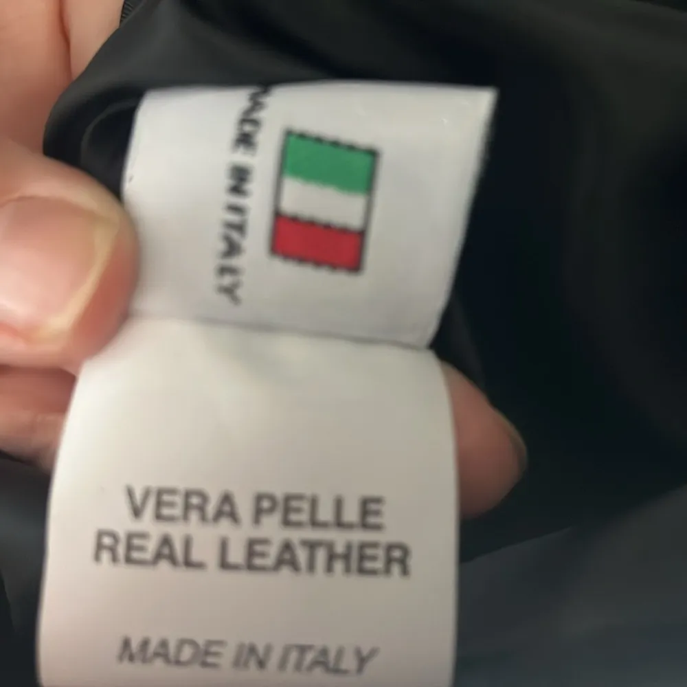 Italian Black Leather Zip Up Jacket Made by‎ CURGÈ size Woman LG or EU 46 NWT W6 - Image 8