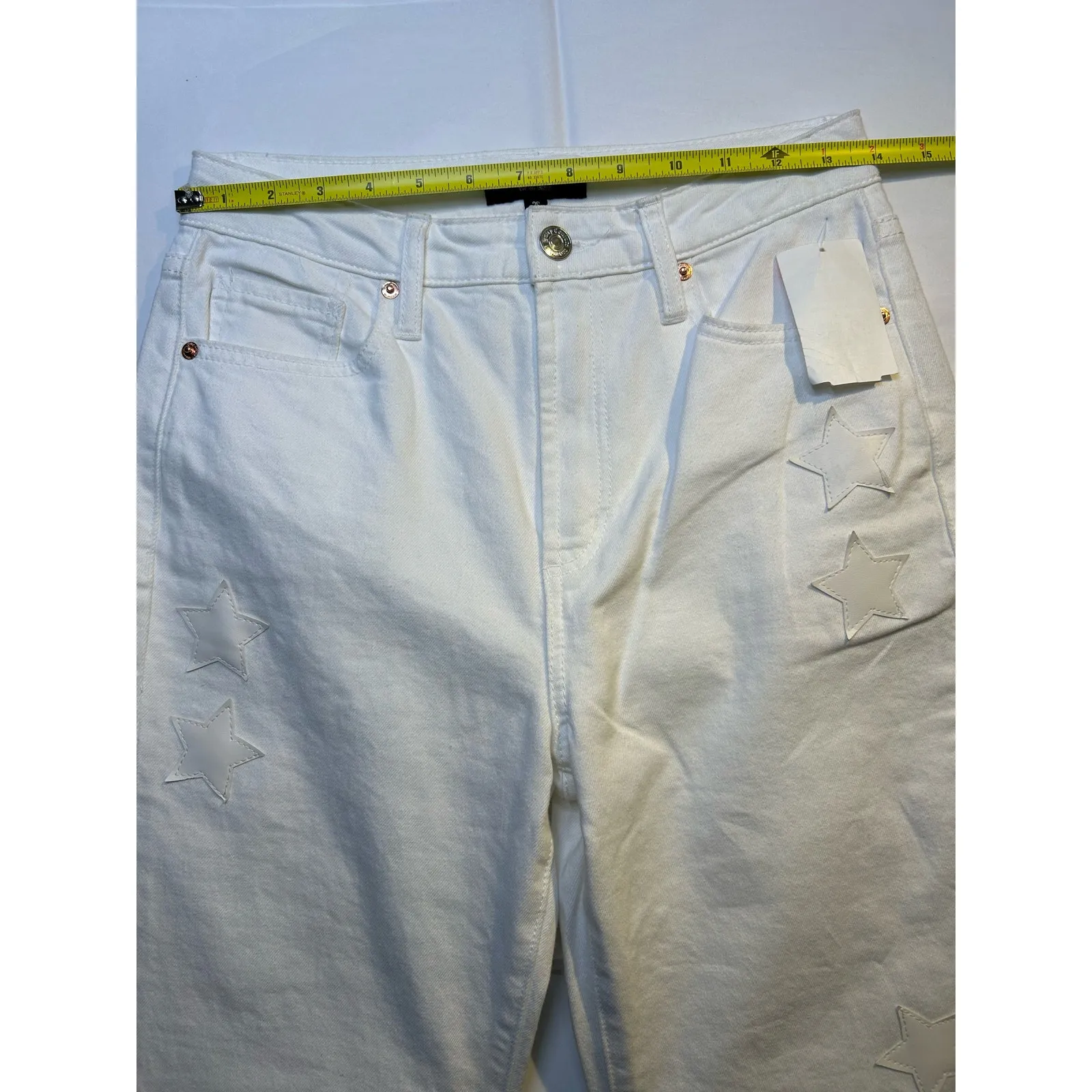 Juicy Couture Venice Stars Straight Leg Jeans White Size 26 NWOT - Image 8