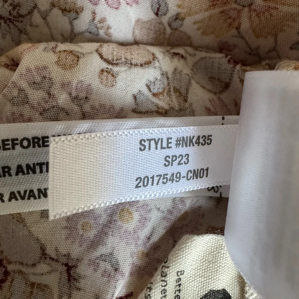 Madewell Puff Sleeve Open Tie Back Front Reversible Midi Dress Flora Field Sz 2 - Image 8