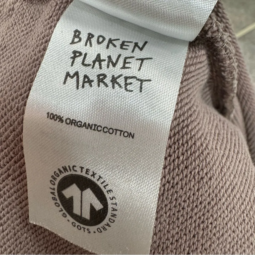 Broken Planet Stuck in a Mirage Hoodie Pullover Fleece Sweatshirt Taupe Medium Brown - Image 13