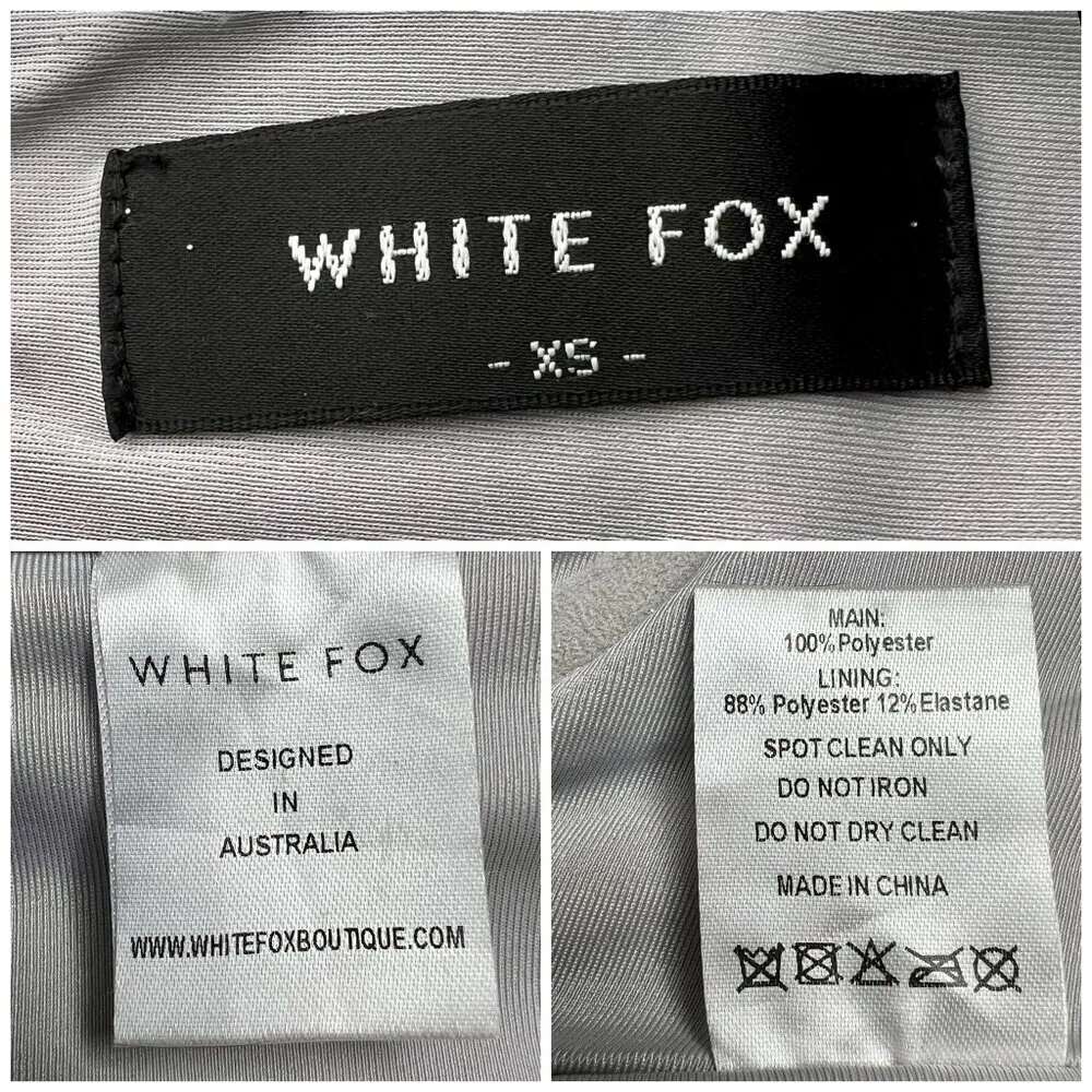 White Fox Silver Metallic Corset Top Glitter Bustier XS - Image 4