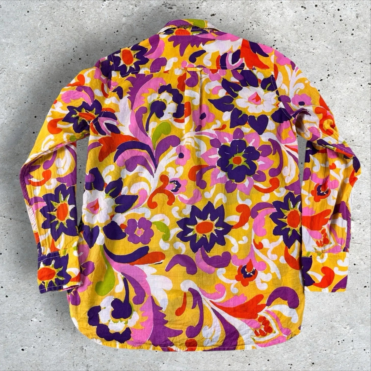 J Crew Collection‎ Classic-fit Popover Ratti Curly Floral Blouse Shirt Size 2 - Image 6