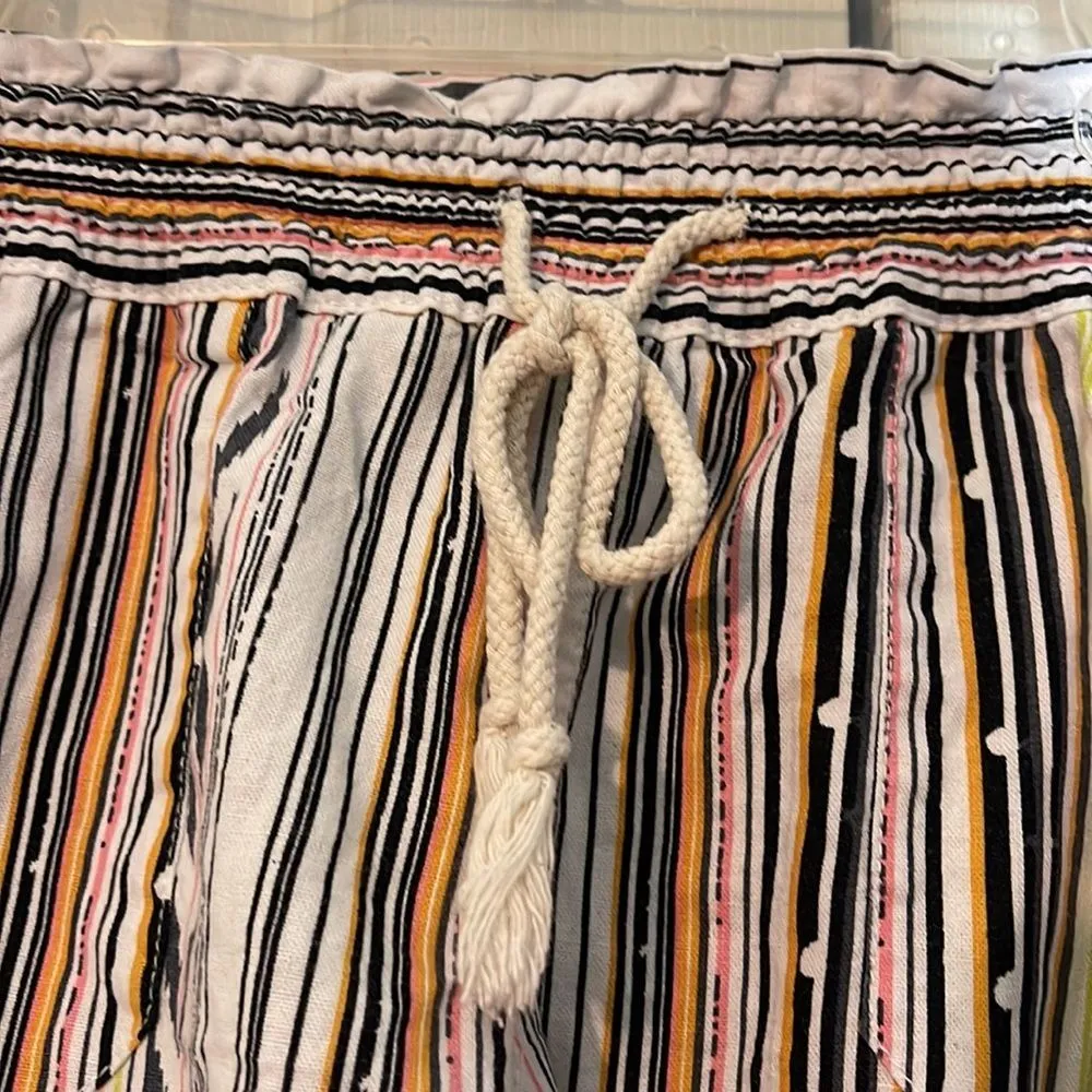 Kiss & Cry Multicolored Striped Drawstring Waistband Shorts Medium M - Image 13