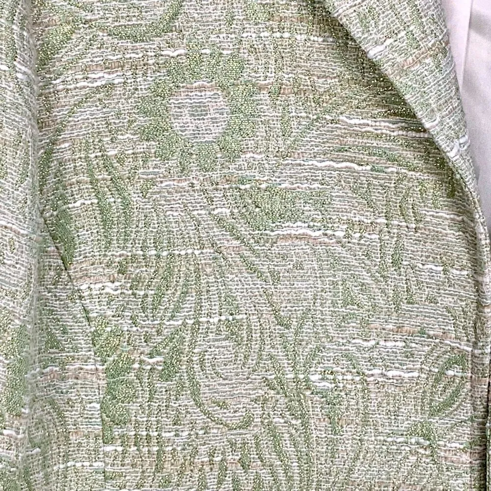 Alfred Dunner Green Metallic Paisley Dressy Blazer Size 12 Wedding Career Travel - Image 4