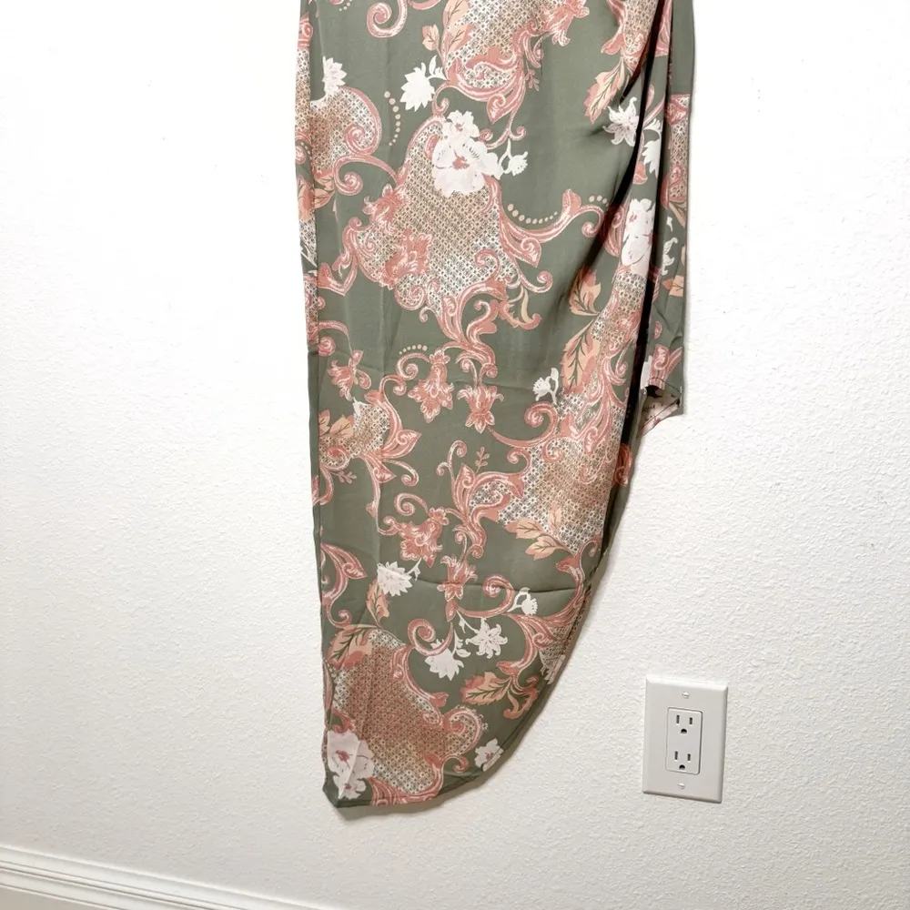 Emily Wonder green pink asymmetrical halter sheath maxi dress size small NWT - Image 5