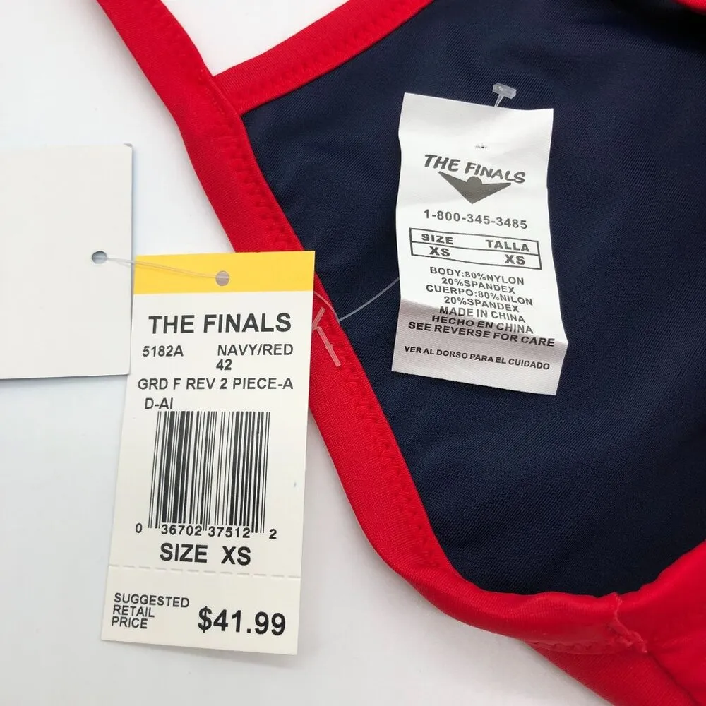Tyr The Finals Womens Guard Reversible Bikini Swim Top Red Blue XS - Image 3