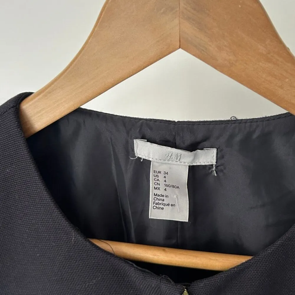 Cute H&M Basics Full Zip Robot Mini Dress Size 4 - Image 2