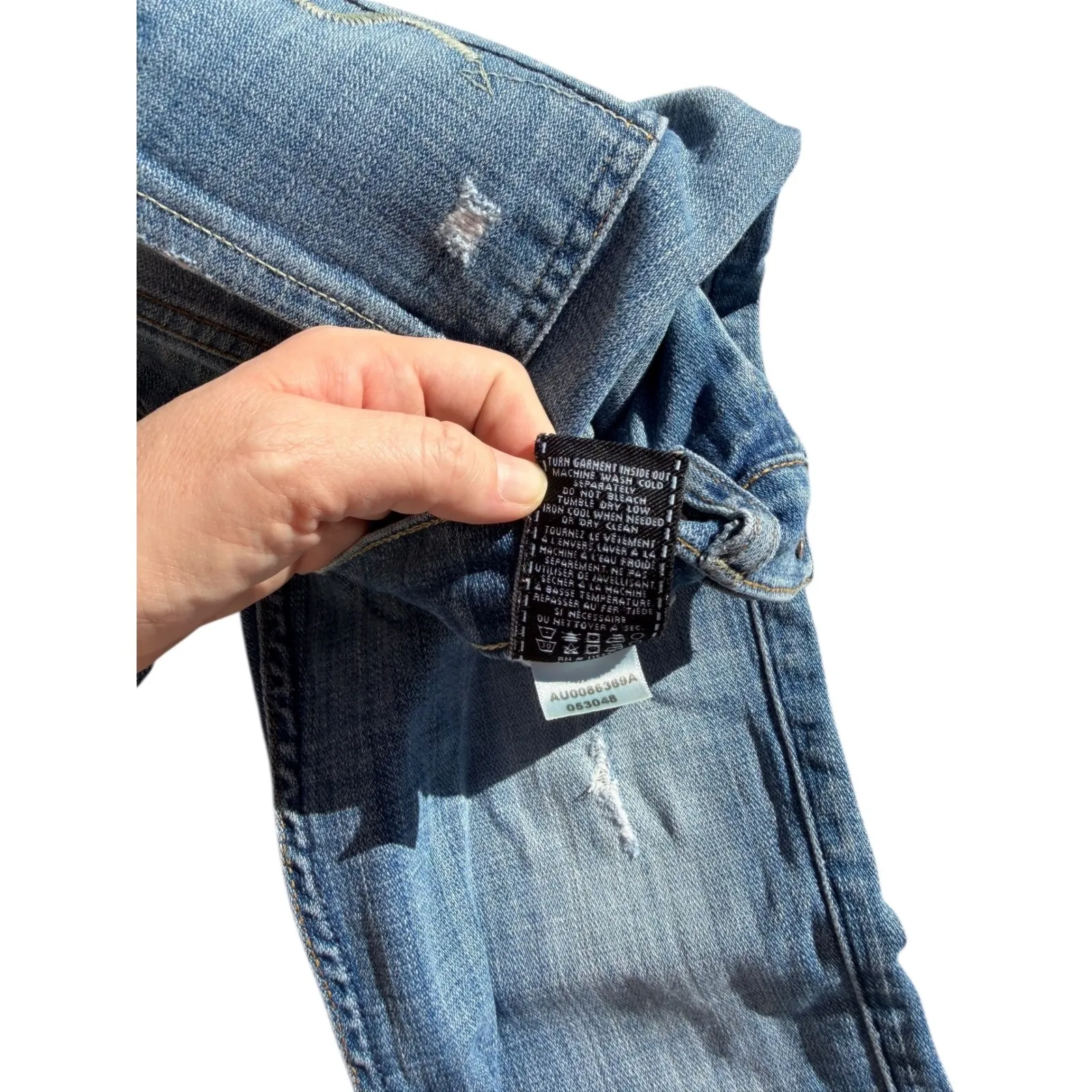 7 for all mankind Josefina Boyfriend‎ Skinny Jeans Women's Size 25 Blue Denim - Image 4