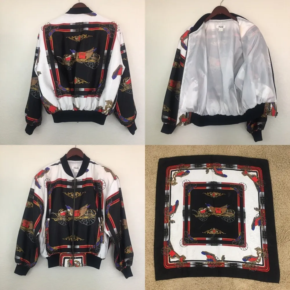 Vintage 80s 90s Scarf Bomber Jacket - Image 7