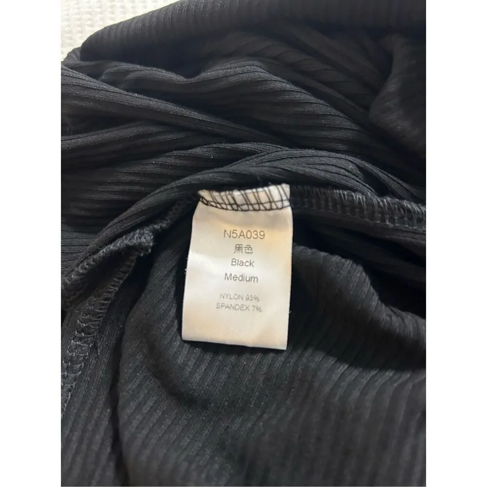 NEW BLACK Ribbed Maxi Open Back Dress M Size M - Image 4