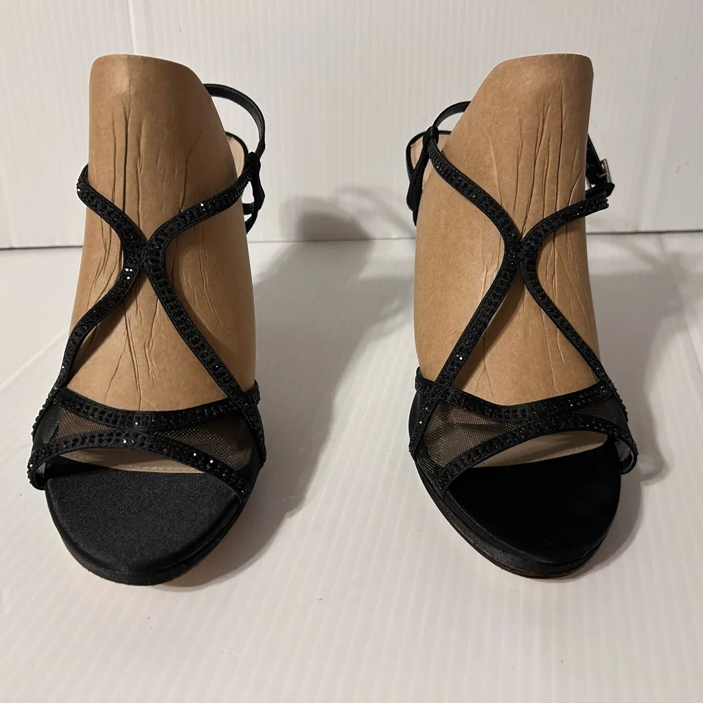 Nina New York black ankle strap heels women size 9.5 M - Image 3