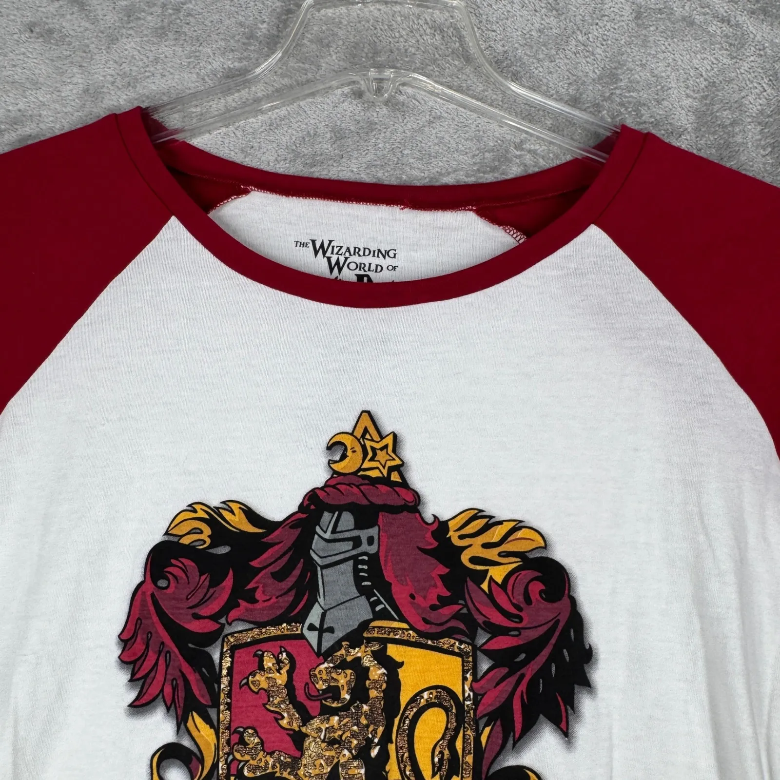 Harry Potter Gryffindor Raglan T-Shirt Unisex Wizarding World 3/4 Sleeve Medium - Image 4