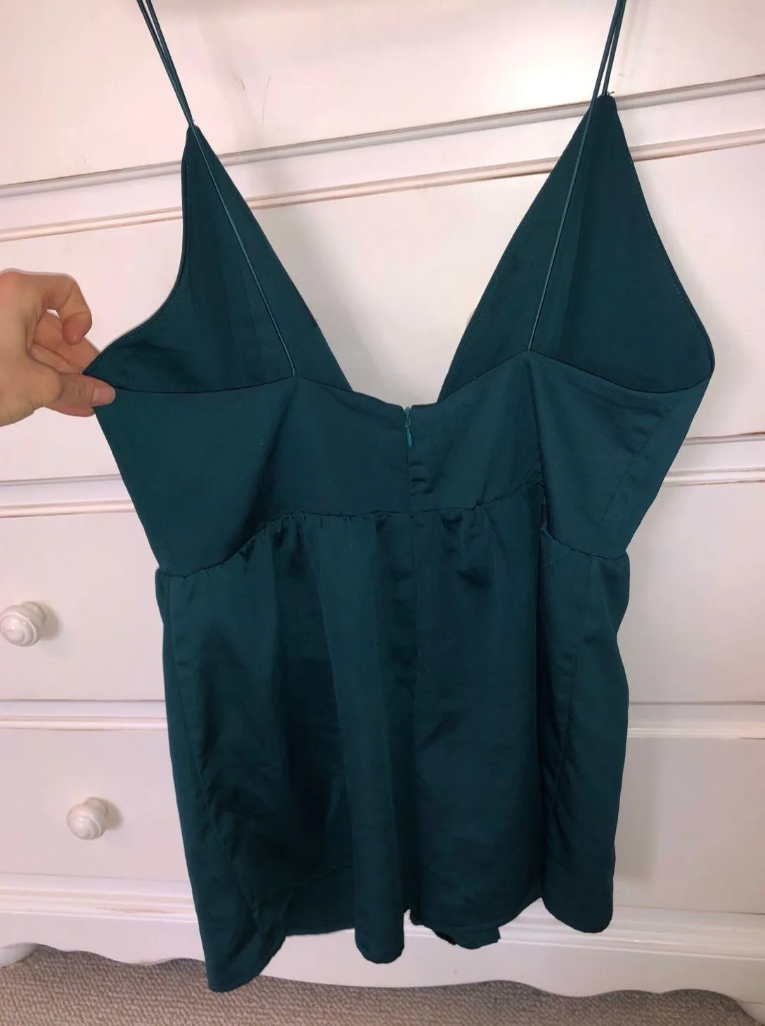 Emerald Green Plunging Romper - Image 2