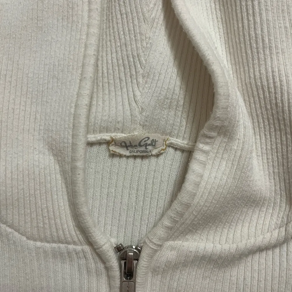 Brandy Melville Cream Zip-Up Sweater - Image 3