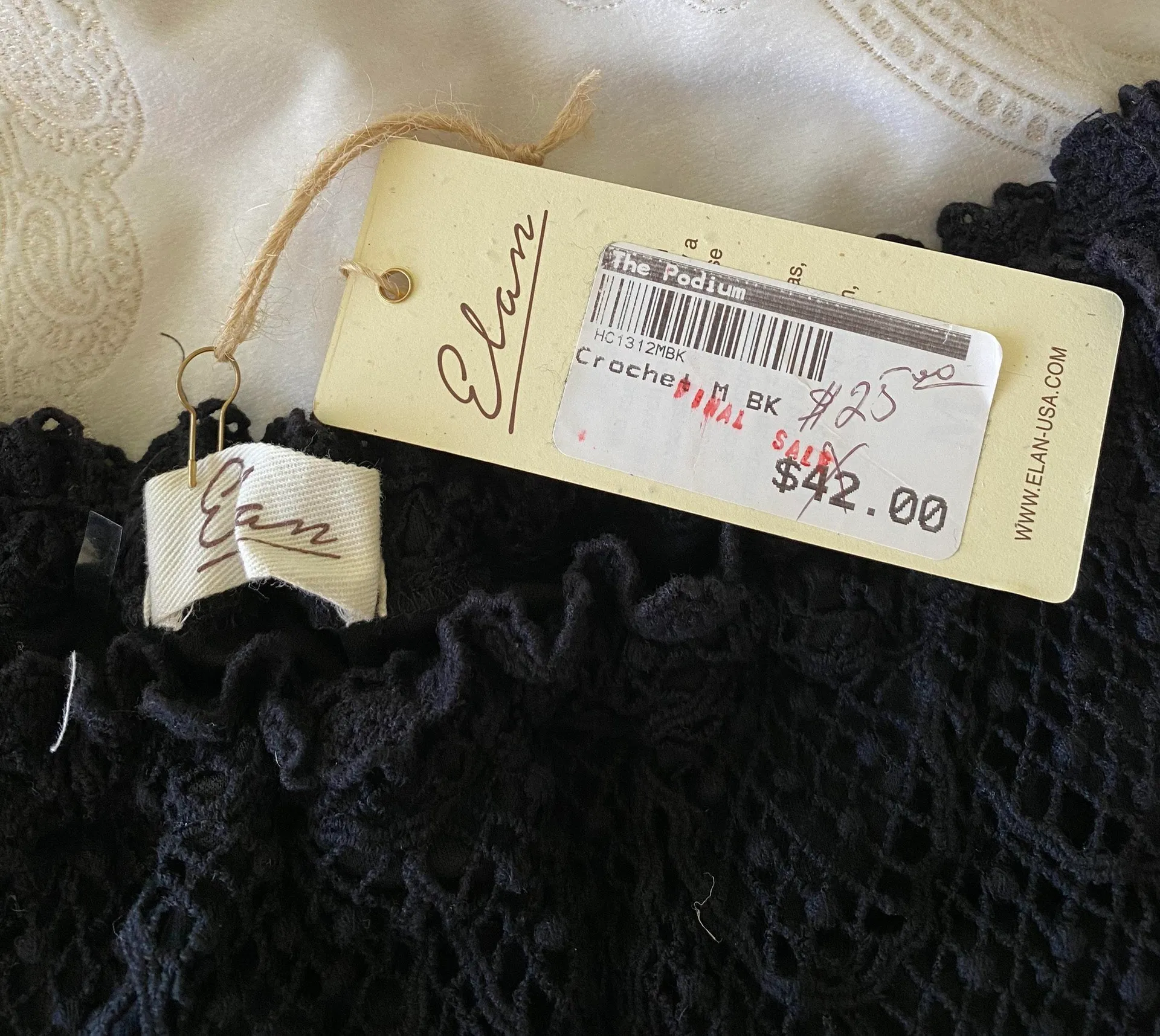 Crochet Off The Shoulder Top Black - Image 3