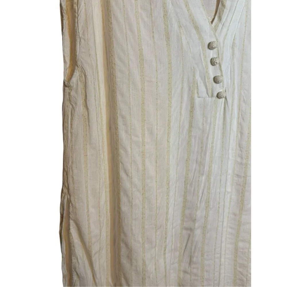 Zara Women’s Yellow & Cream lightweight Lagenlook Textured Tunic Sz M - Image 5